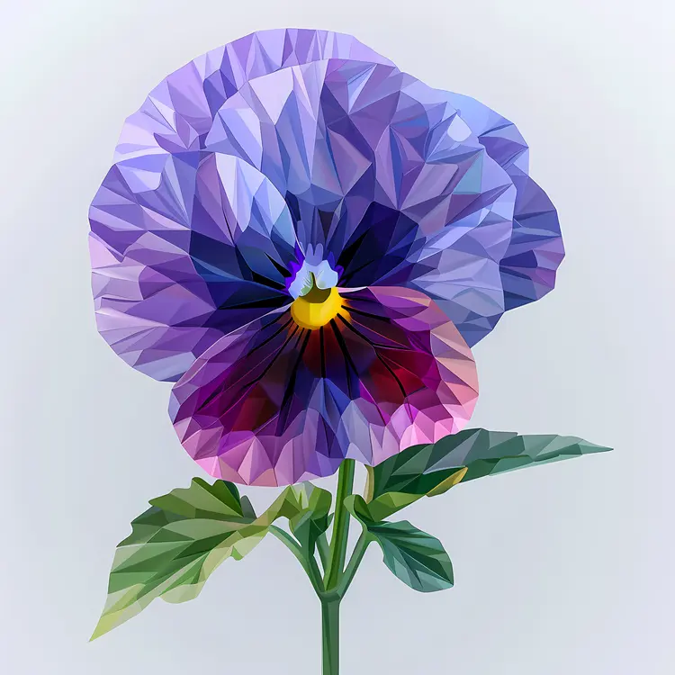 Purple Flower with Green Leaves