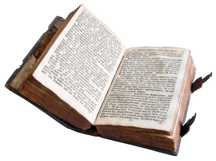 Vintage Open Book with Text