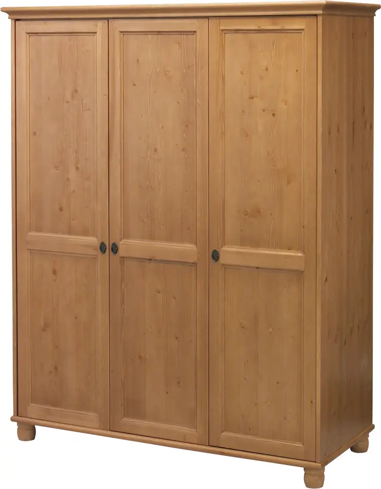 Light Brown Wooden Cabinet with Three Doors