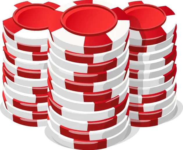 Stacks of Red Poker Chips