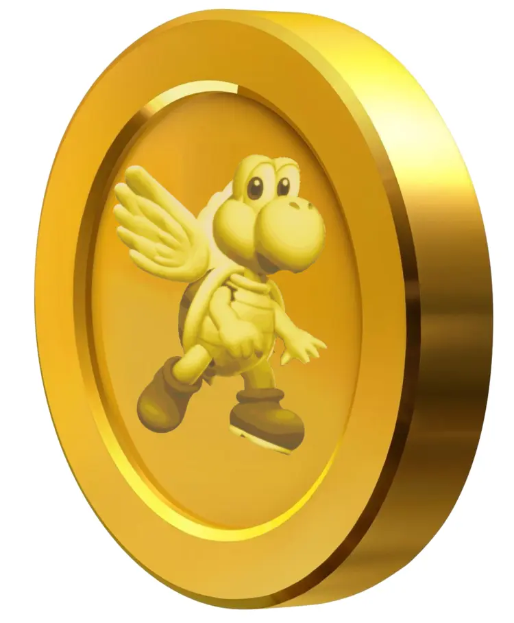 Gold Coin with Cartoon Character