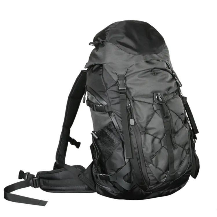 Black Tactical Backpack with Multiple Straps