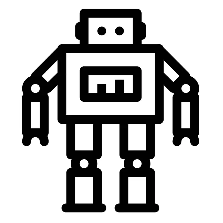 Simple Black Outline Robot