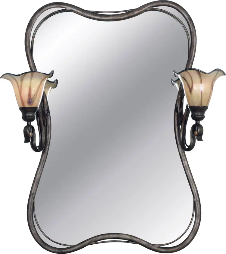 Decorative Wall Mirror with Sconces