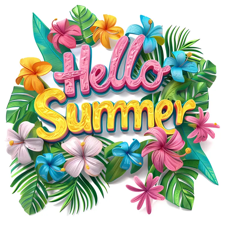 Hello Summer Floral Greeting