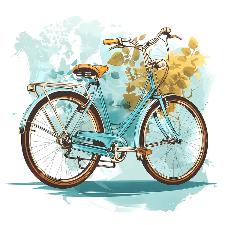 Vintage Blue Bicycle Illustration
