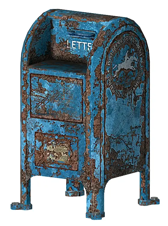 Rusty Blue Mailbox with Weathered Look