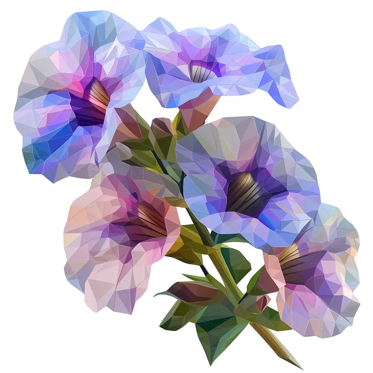 Blue Blossoming Flowers on Branch
