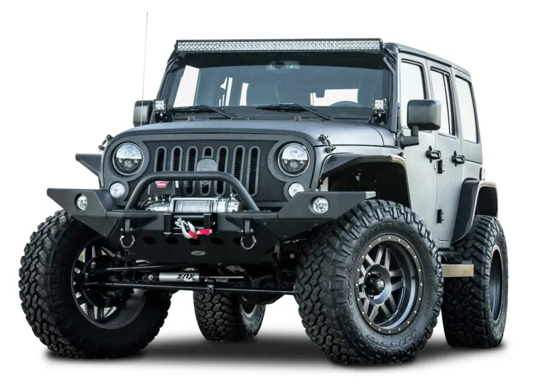 Customized Black Jeep for Off-Roading