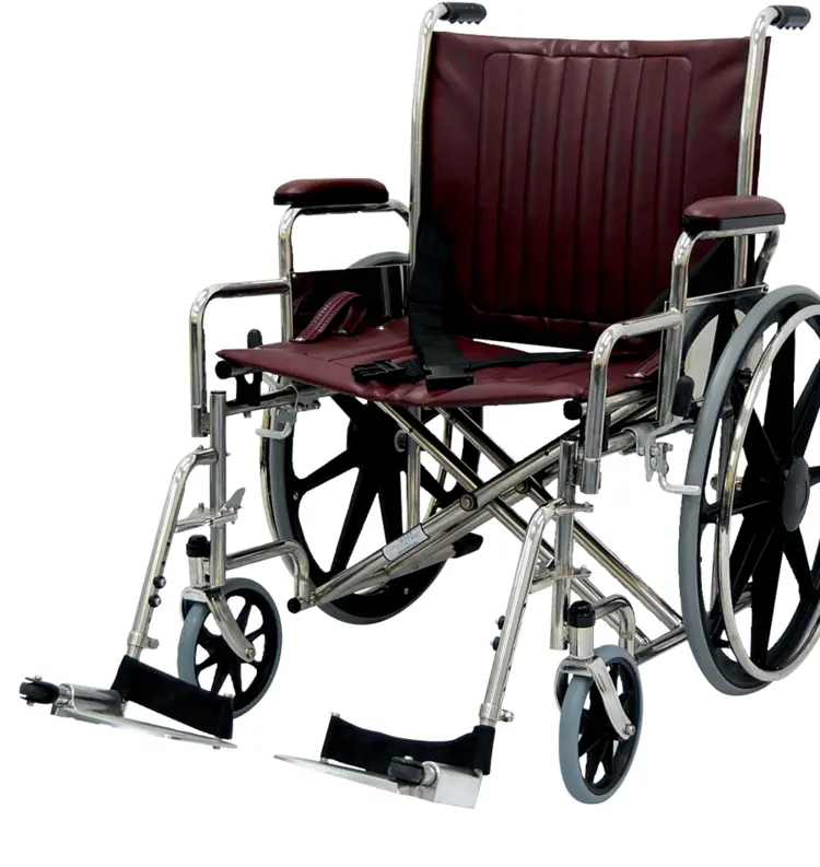 Maroon Wheelchair for Mobility Assistance