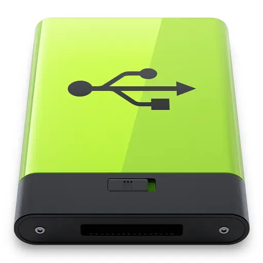Green USB Drive Icon