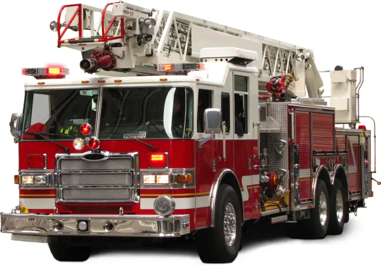 Red Fire Truck with Ladder for Emergency Rescue