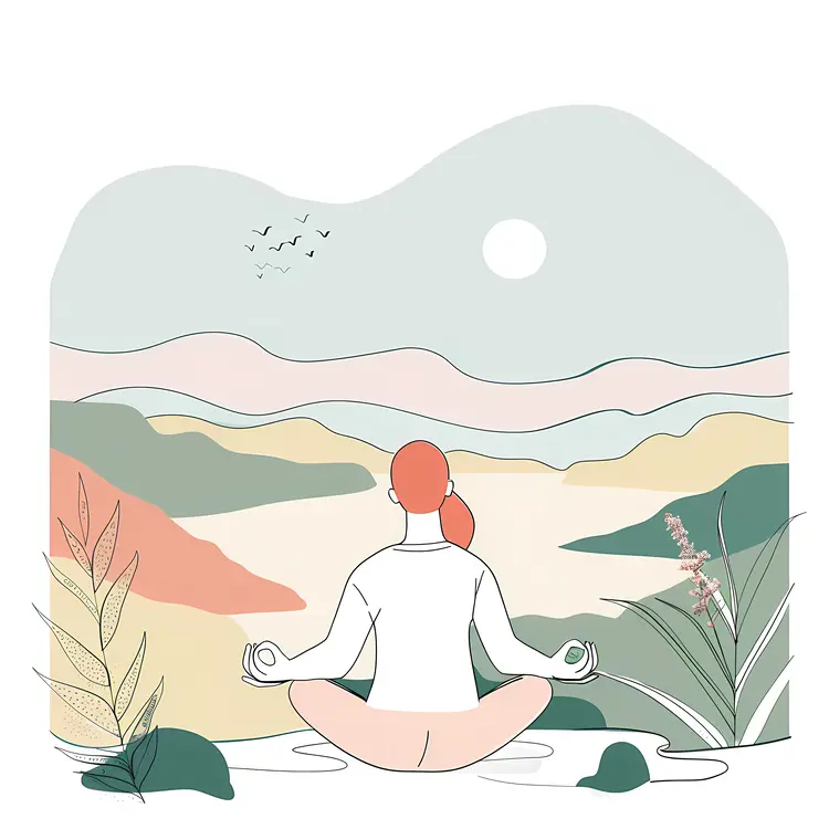 Serene Meditation in Nature Illustration