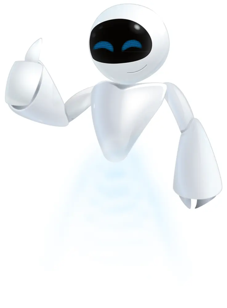 Cute White Robot Giving Thumbs Up