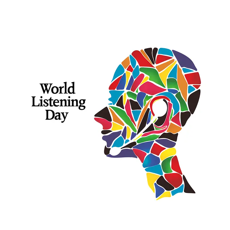 World Listening Day Colorful Silhouette