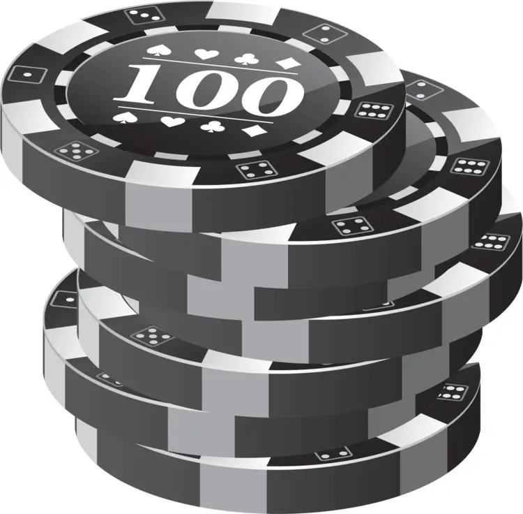 Stack of Black Poker Chips