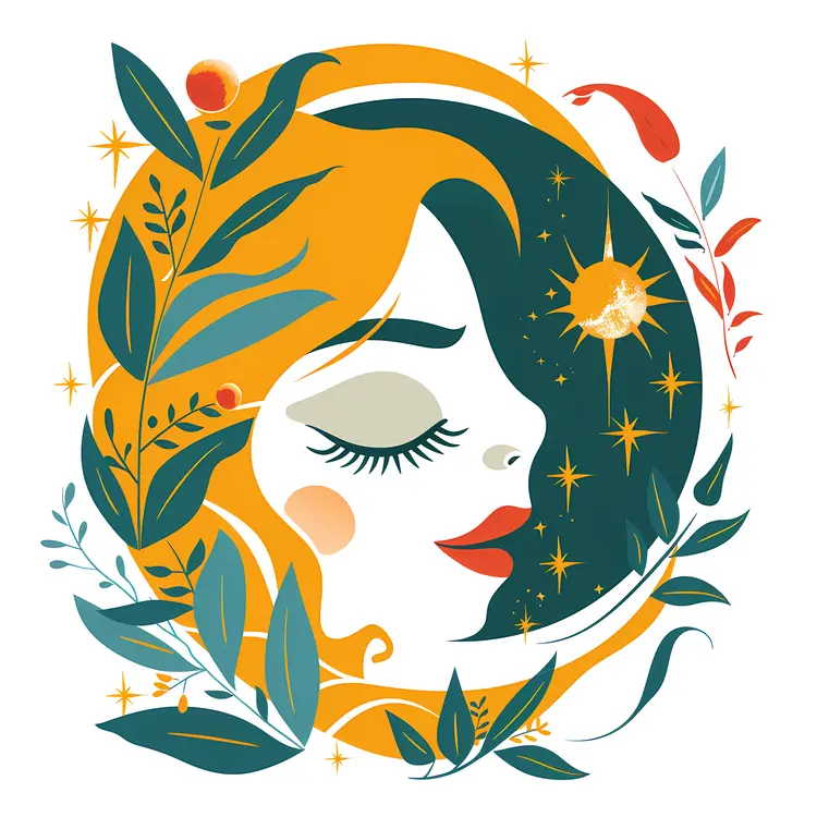 Artistic Woman with Floral Elements