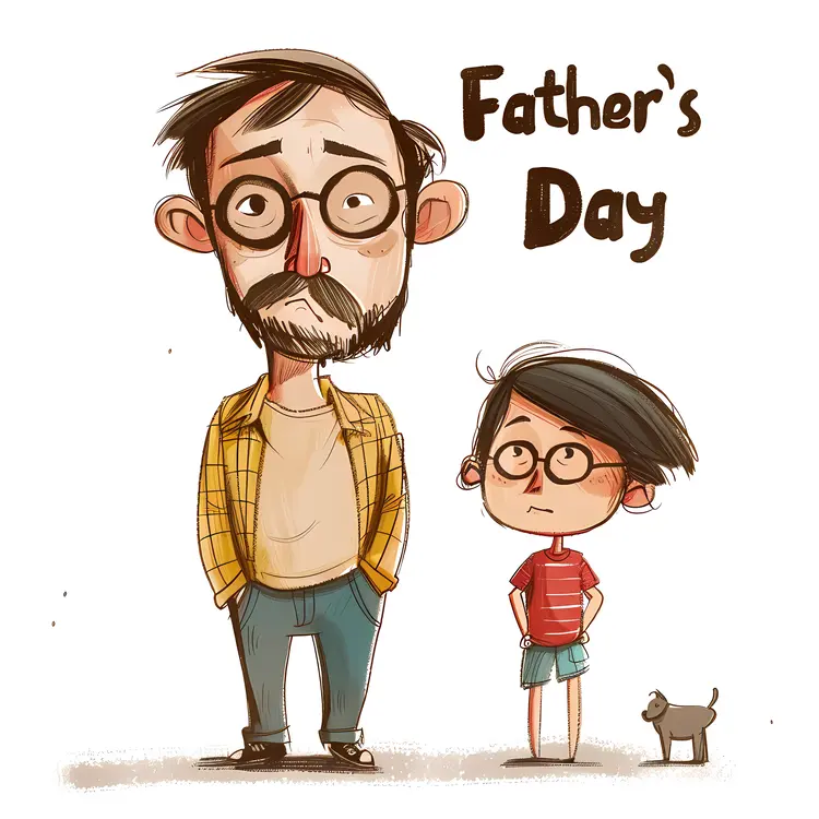 Father and Child Cartoon for Father's Day