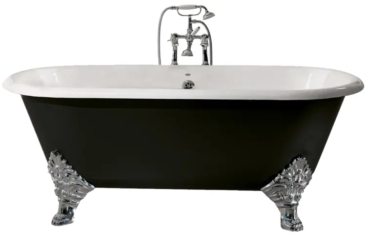 Stylish Black Clawfoot Bathtub