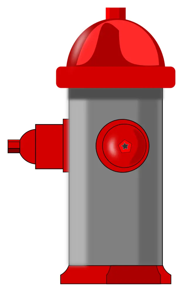 Gray and Red Fire Hydrant for Safety