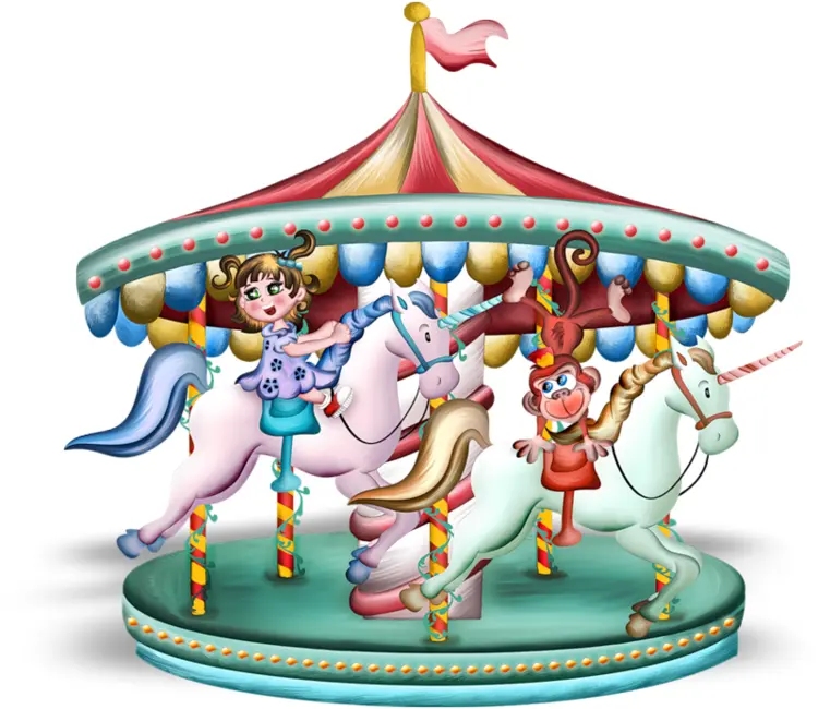 Colorful Carousel with Animals