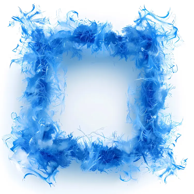 Blue Feathers Decorative Frame