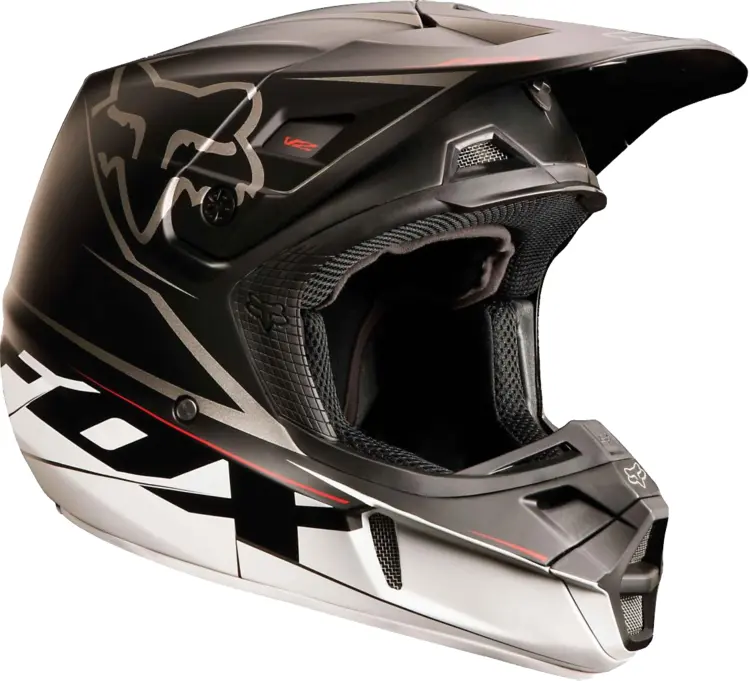 Durable Black and Silver Motorcycle Helmet