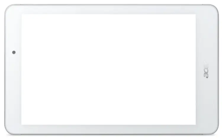 White Tablet Device with Transparent Background