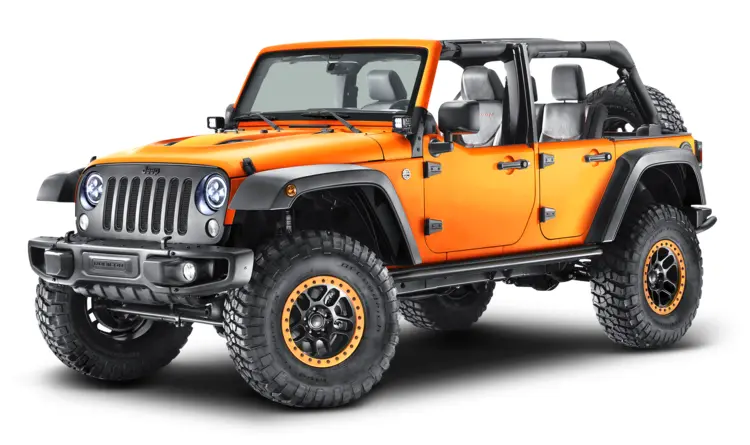 Bright Orange Jeep for Off-Roading