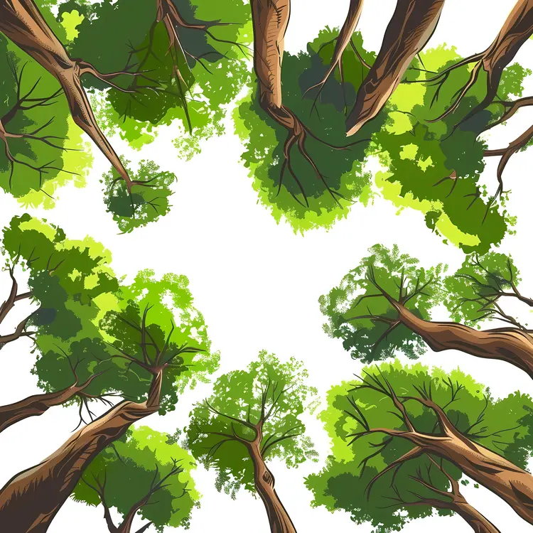 Lush Green Tree Canopy from Below