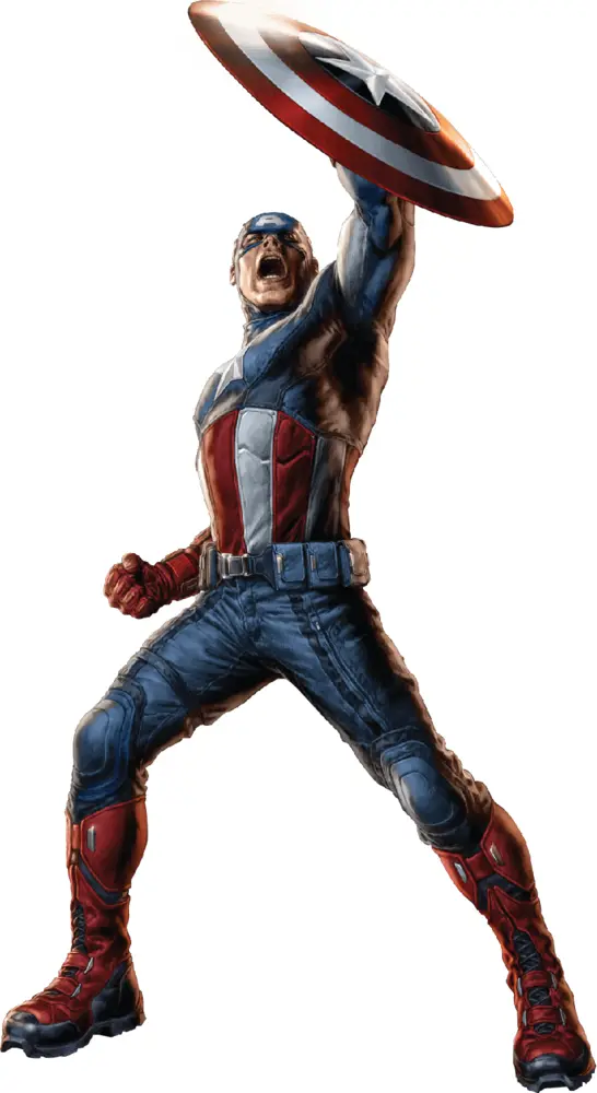 Captain America Raising Shield
