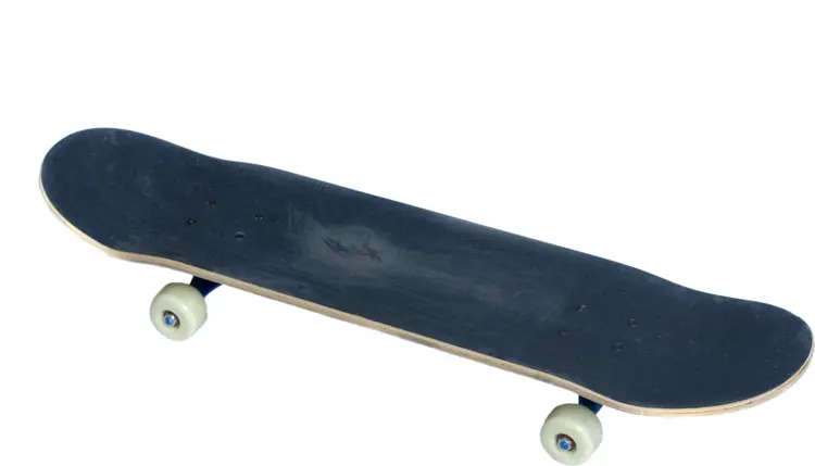 Black Skateboard with White Wheels