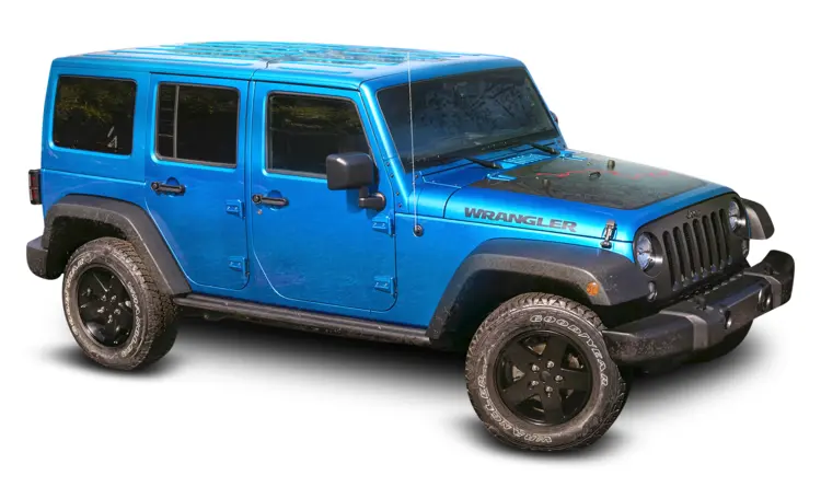 Blue Jeep Wrangler for Off-road Adventures