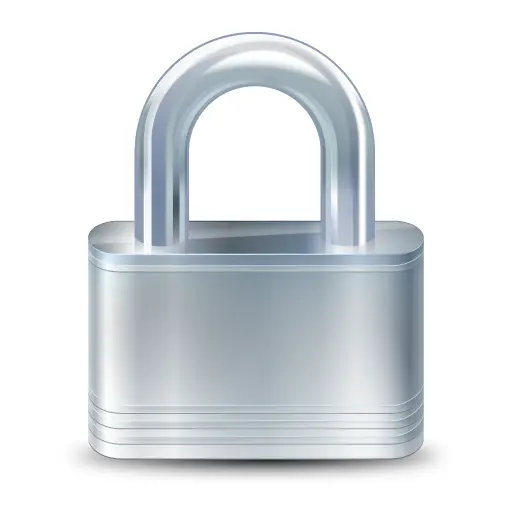 Silver Padlock for Security