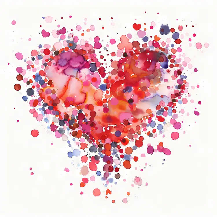Colorful Watercolor Heart Art