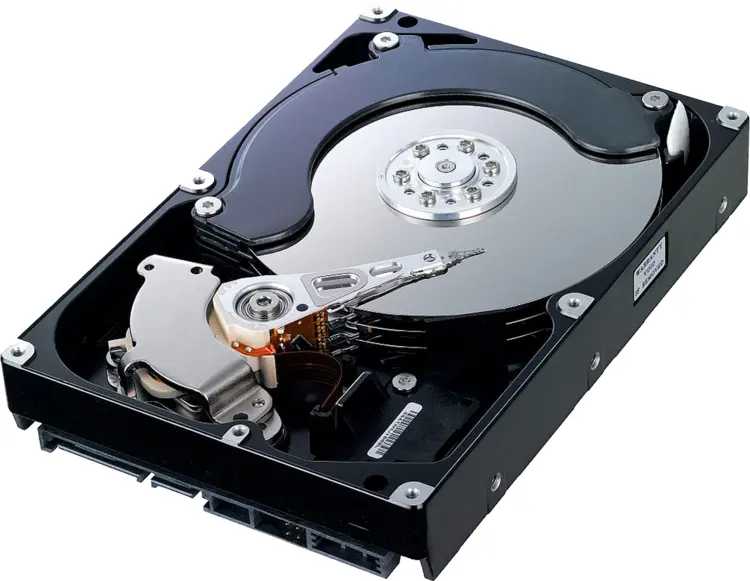 Open Hard Drive with Visible Platter