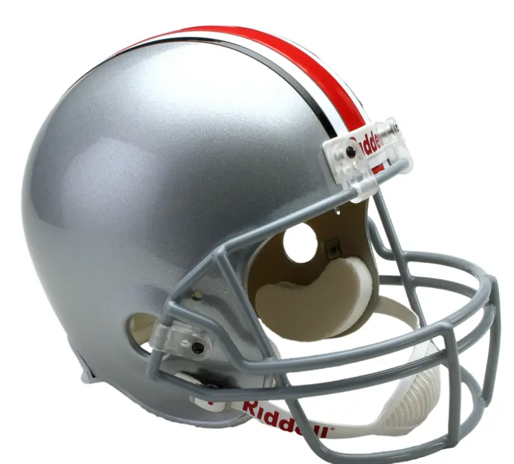 Silver Football Helmet