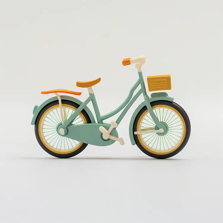 Vintage Green Bicycle with Basket