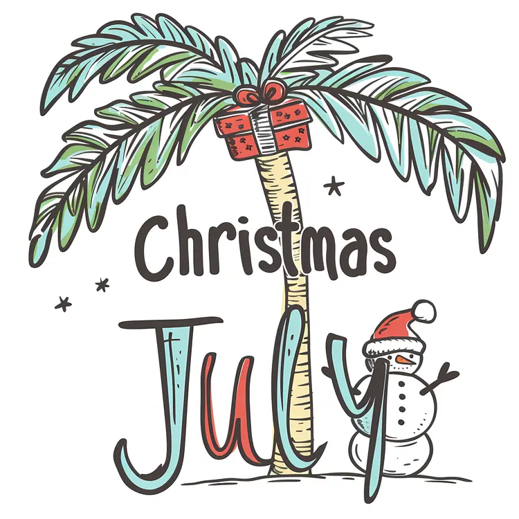 Christmas in July with Snowman and Palm Tree