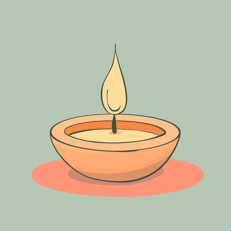 Simple Diya Illustration for Diwali