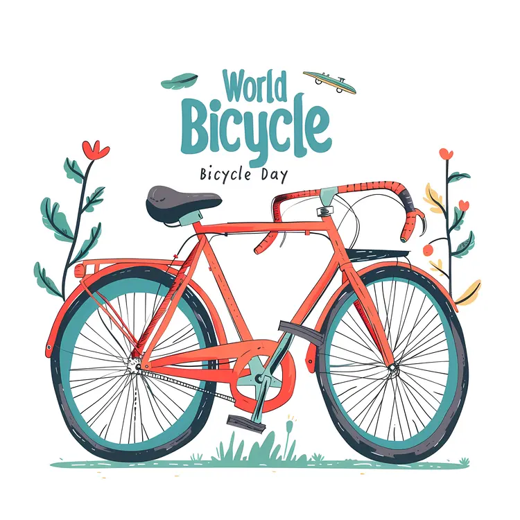 World Bicycle Day with Red Bicycle