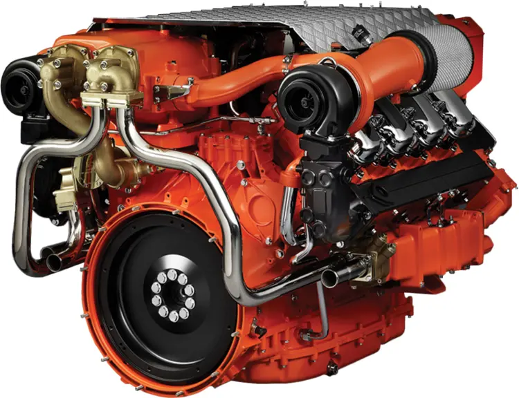 Orange Engine with Complex Piping