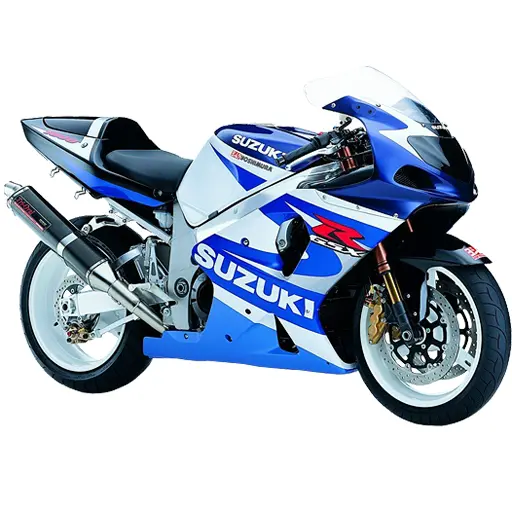 Blue and White Sport Motorcycle