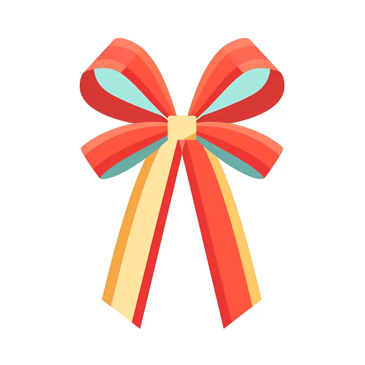 Red and Yellow Bow Ribbon for Decoration
