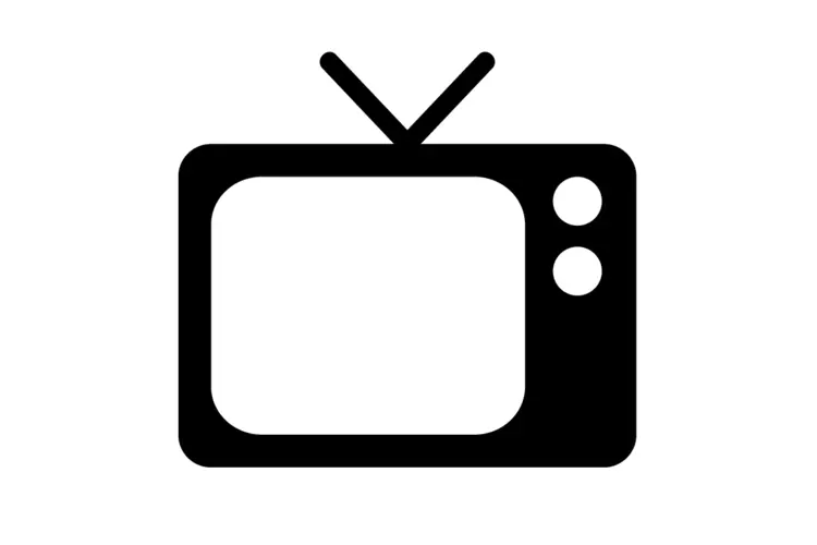 Simple TV Icon with Antenna