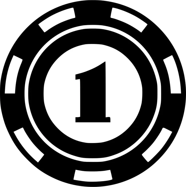 Black Poker Chip with 1 Value