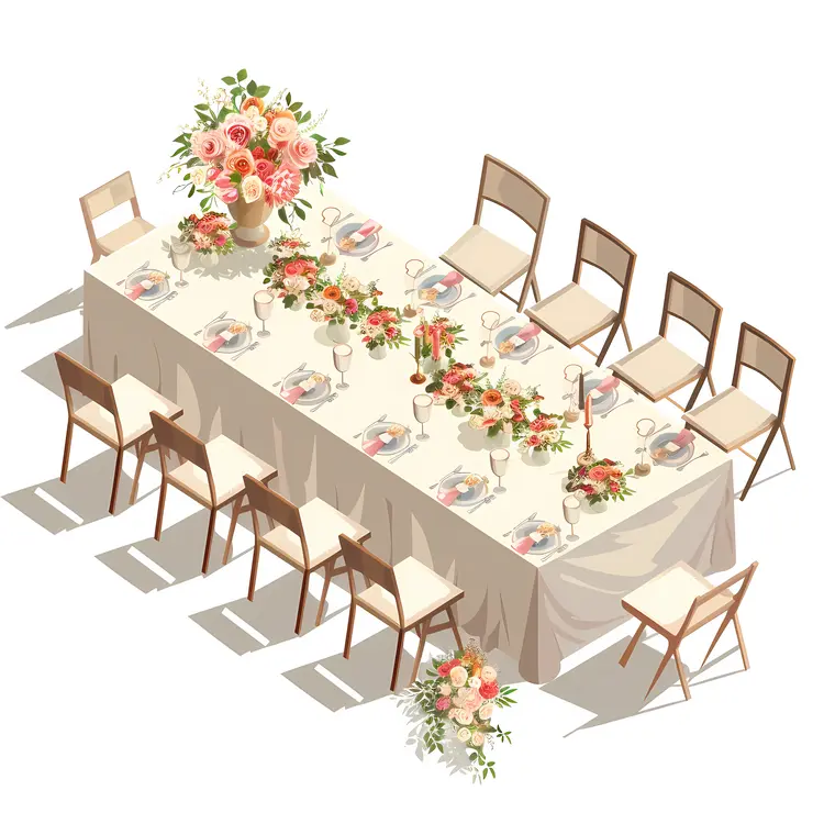 Elegant Dining Table with Floral Arrangement
