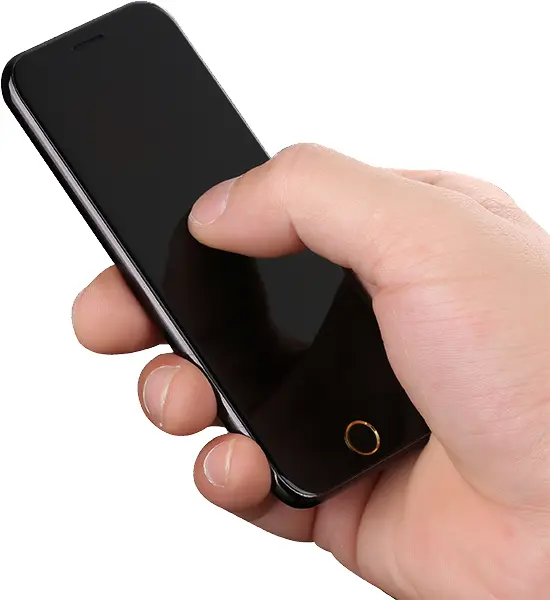 Hand Holding Phone with Black Screen
