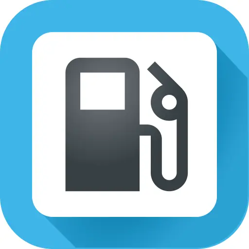 Fuel Pump Icon in Blue Square