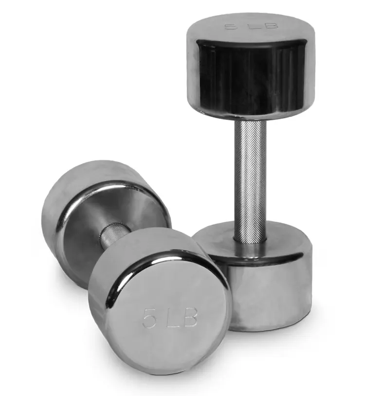 Silver Dumbbells for Strength Training